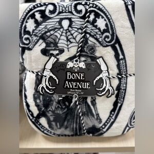 Avenue Gothic Black and White Plush Blanket